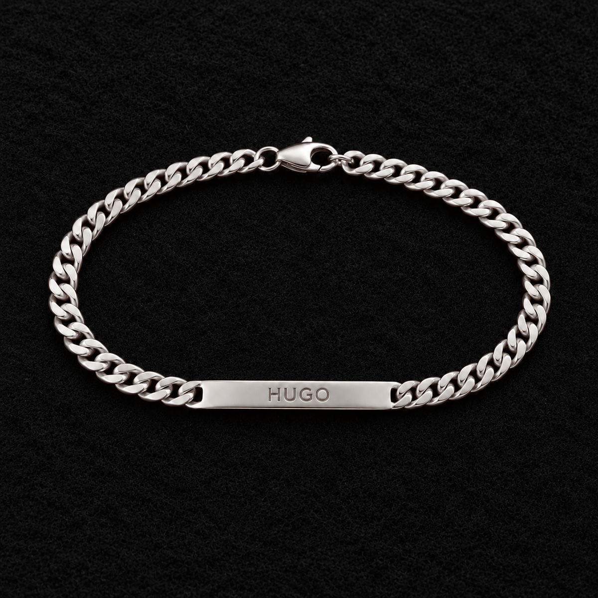 Gourmette homme argent 925 rhodié à graver — Maille classique, 18 cm - Argent 925 - Vindicta