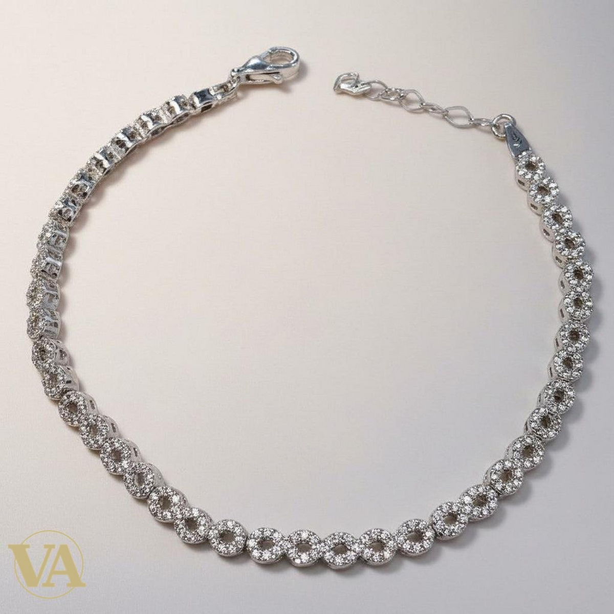 Bracelet Femme Argent 925 Oxydes Noirs – Contraste Élégant
