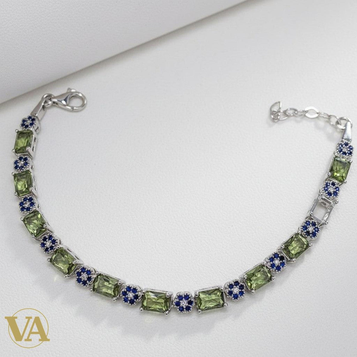 Bracelet Femme Argent 925 Sultanite Reflets Changeants Vintage