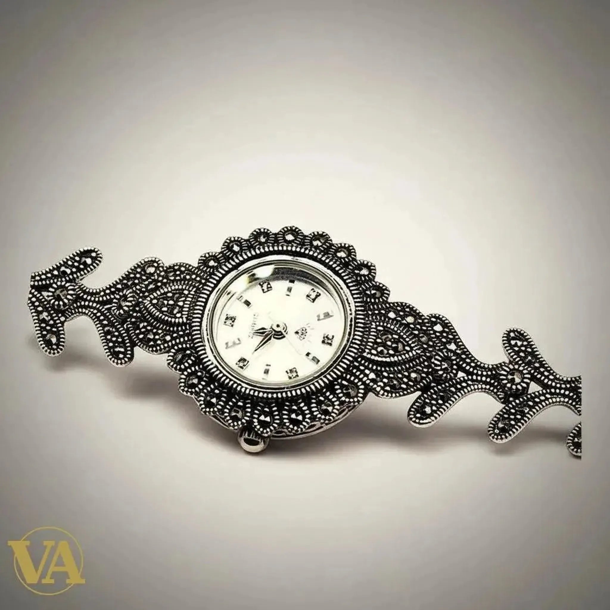 Bracelet-Montre Femme Argent 925 & Marcassite - Argent 925 - Vindicta