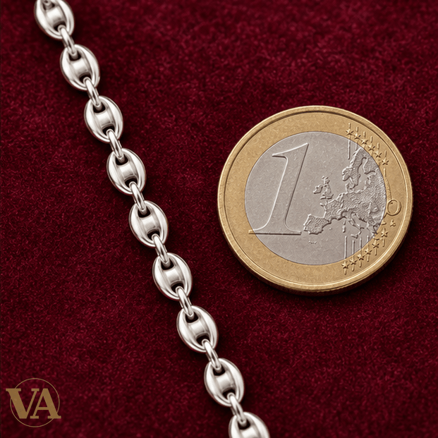 Chaîne Homme Argent 925 – Maille Grain de Café 3,7 mm – 45 cm - Argent 925 - Vindicta