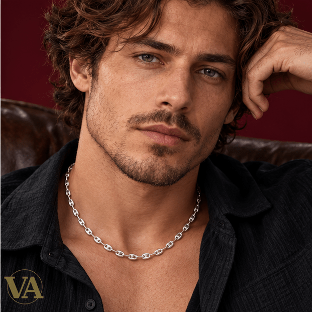 Chaîne Homme Argent 925 – Maille Grain de Café 3,7 mm – 45 cm - Argent 925 - Vindicta