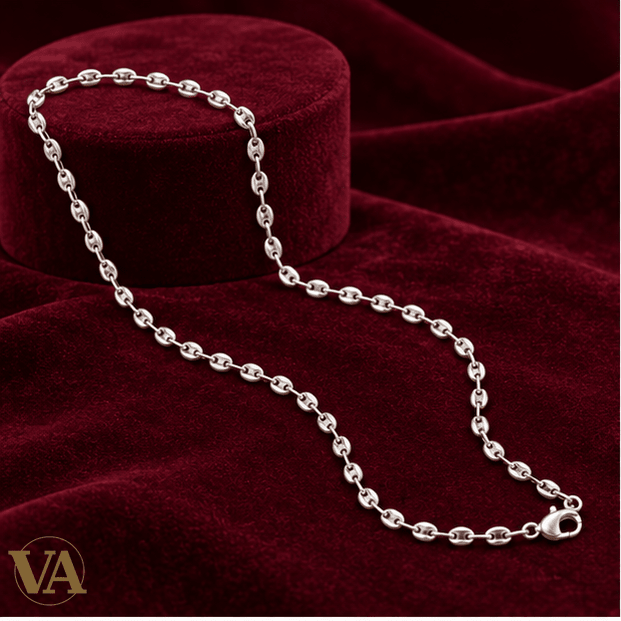 Chaîne Homme Argent 925 – Maille Grain de Café 3,7 mm – 45 cm - Argent 925 - Vindicta