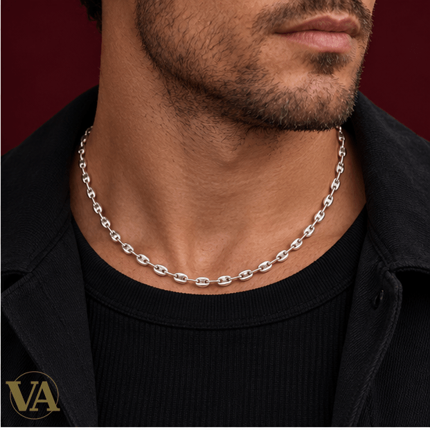 Chaîne Homme Argent 925 – Maille Grain de Café 3,7 mm – 45 cm - Argent 925 - Vindicta