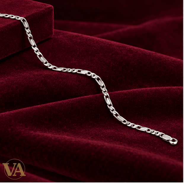 Chaîne Homme Argent 925 – Figaro 1+3 Diamantée 4 mm - Argent 925 - Vindicta