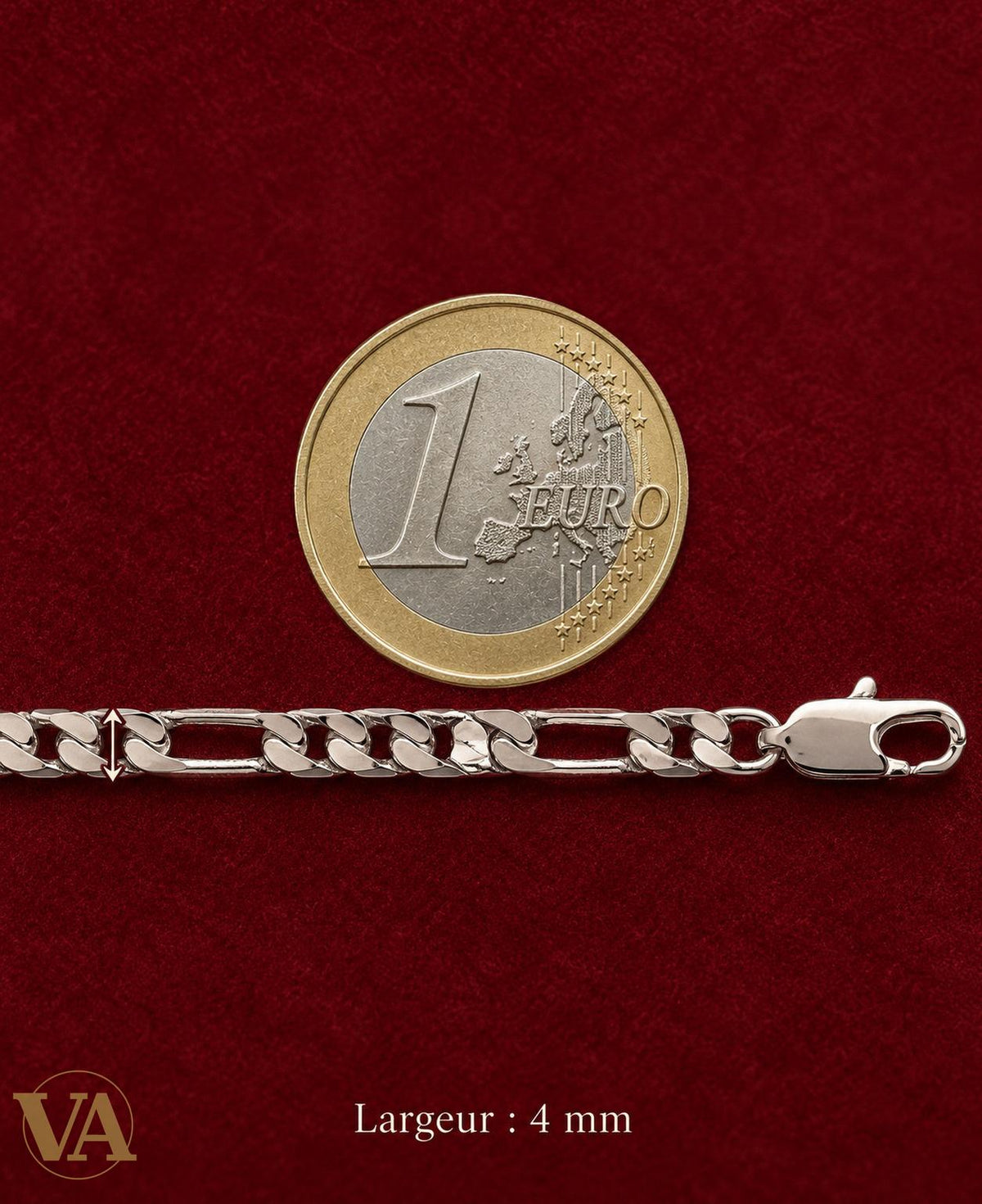 Chaîne Homme Argent 925 – Figaro 1+3 diamantée 4 mm - Argent 925 - Vindicta