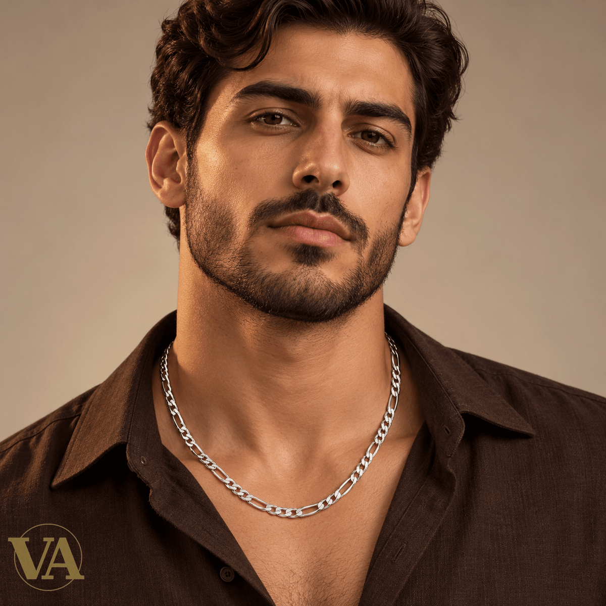 Chaîne Homme Argent 925 – Figaro 1+3 diamantée 4 mm - Argent 925 - Vindicta