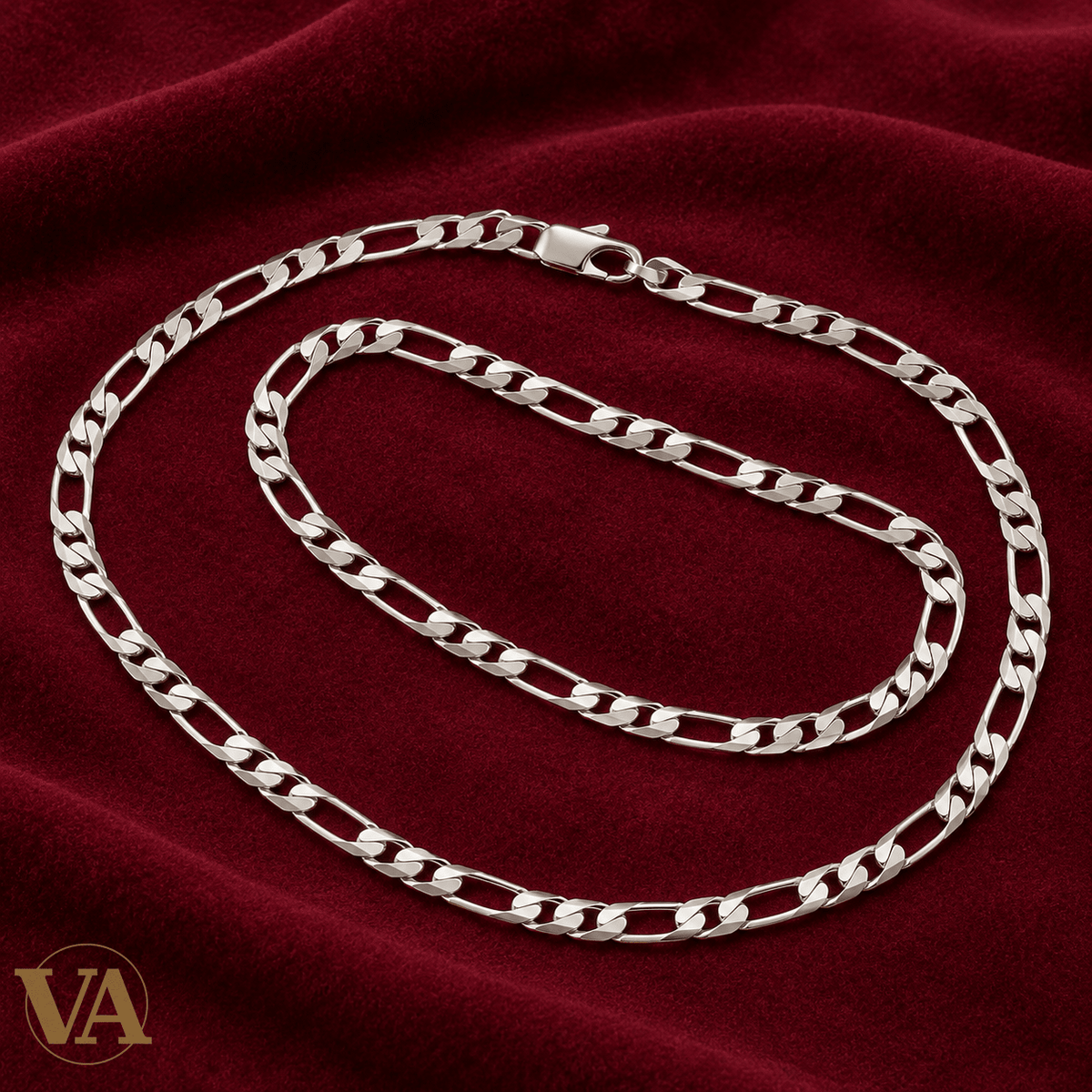 Chaîne Homme Argent 925 – Figaro 1+3 diamantée 5 mm - Argent 925 - Vindicta