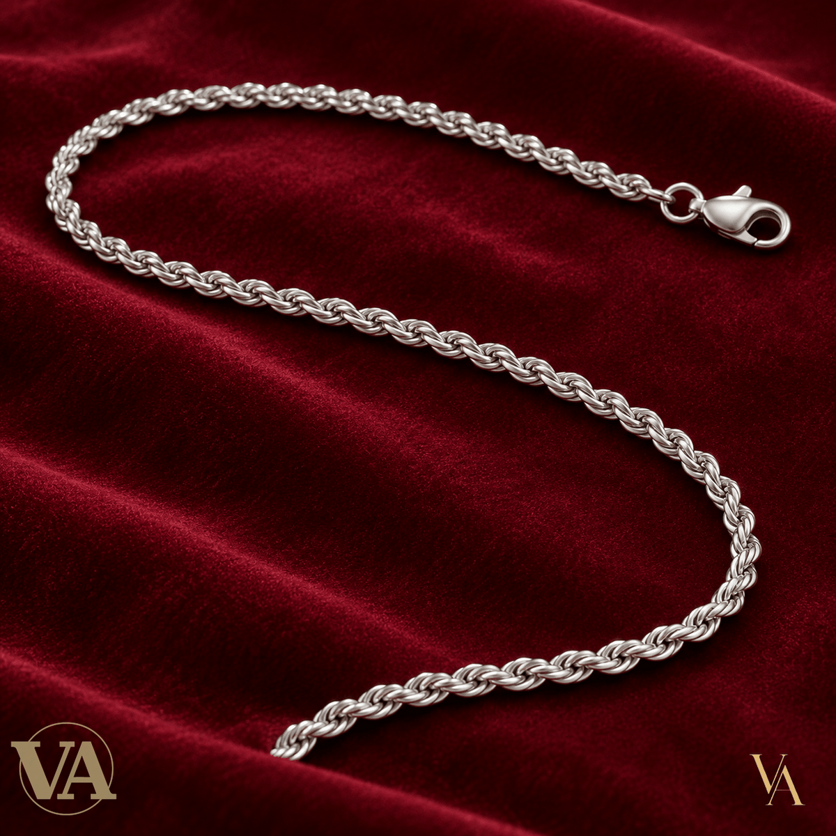 Chaîne Homme Argent 925 – Corde ronde torsadée 3 mm - Argent 925 - Vindicta