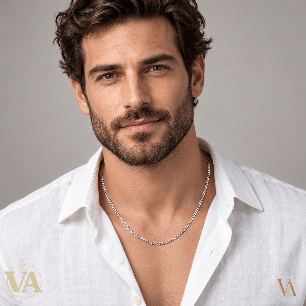 Chaîne Homme Argent 925 – Gourmette diamantée 4 faces rhodiée 2,4 mm - Argent 925 - Vindicta
