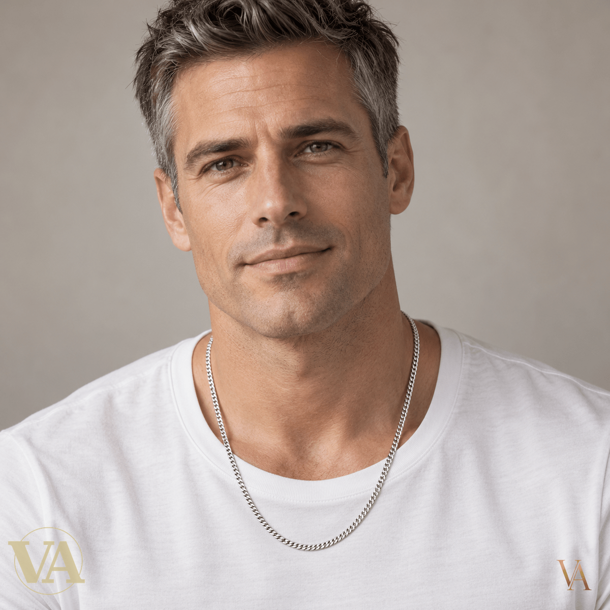 Chaîne Homme Argent 925 – Gourmette diamantée 4 faces Rhodiée 2,5 mm - Argent 925 - Vindicta