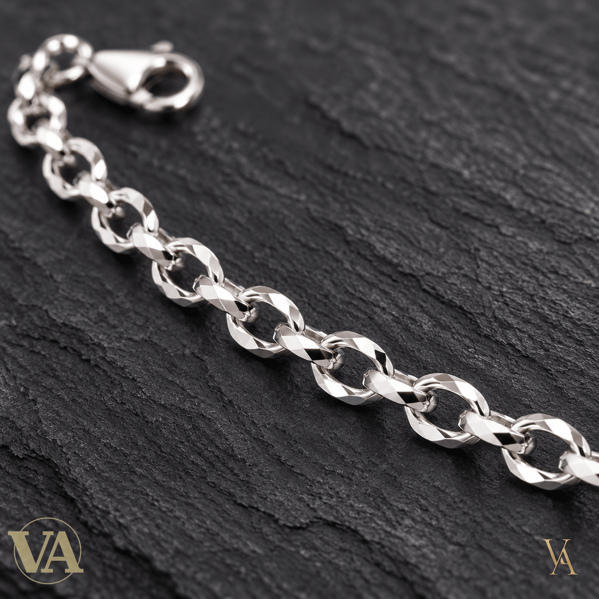Chaîne Homme Argent 925 – Forçat diamantée Rhodiée 2,6 mm - Argent 925 - Vindicta