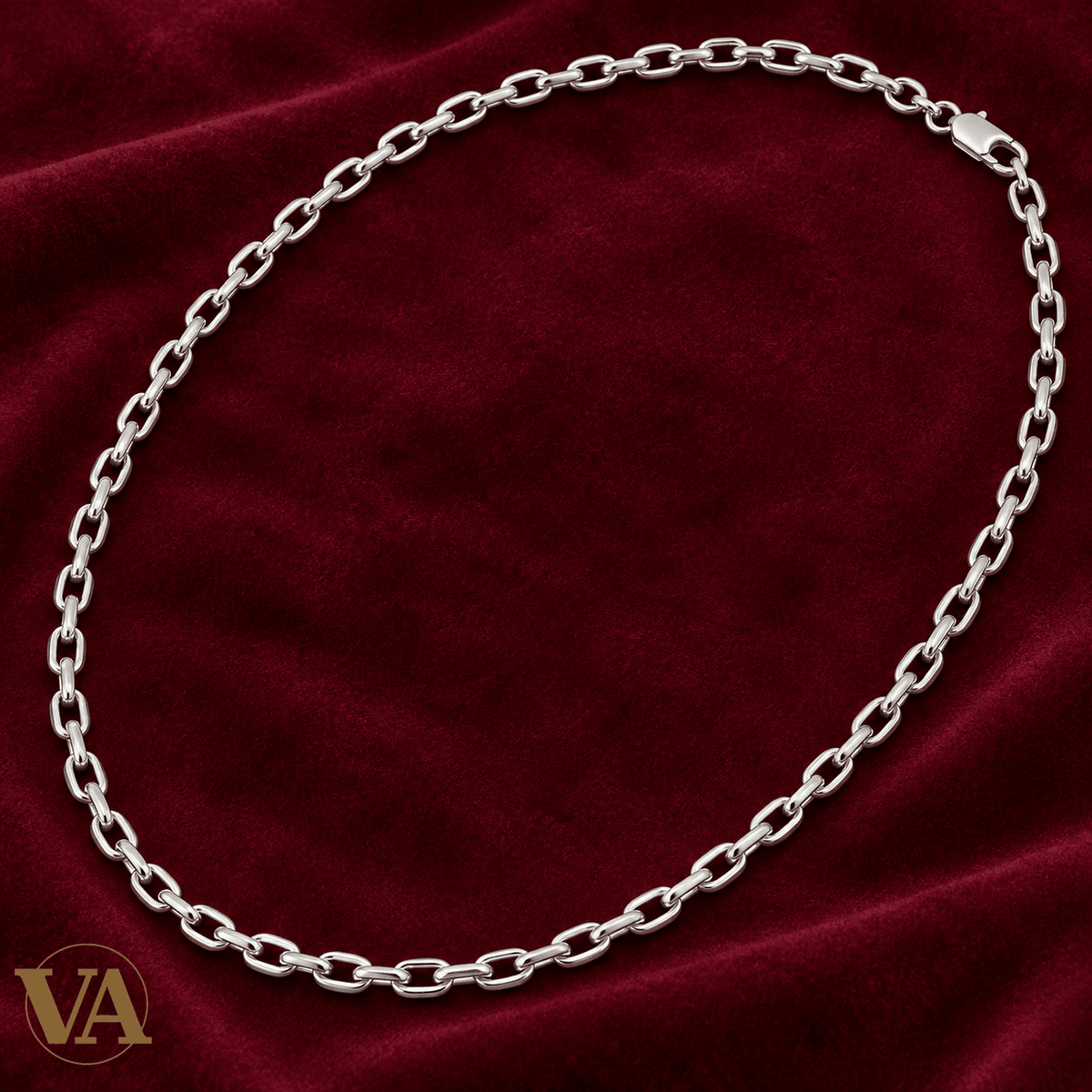 Chaîne Homme Argent 925 – Forçat diamantée Rhodiée 3,2 mm - Argent 925 - Vindicta