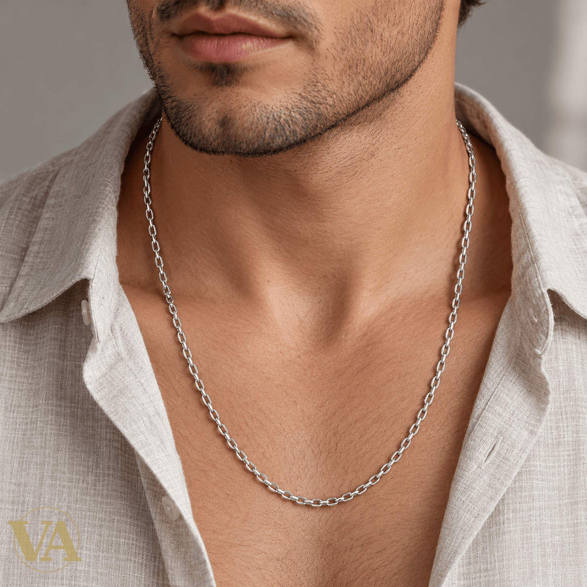 Chaîne Homme Argent 925 – Forçat diamantée Rhodiée 3,2 mm - Argent 925 - Vindicta