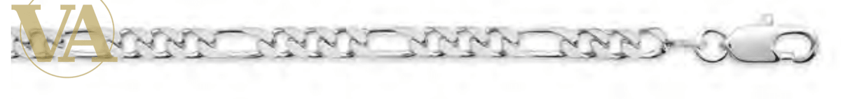 Chaîne Homme Argent 925 – Figaro 1+3 diamantée 4 faces Rhodiée 3,5 mm - Argent 925 - Vindicta