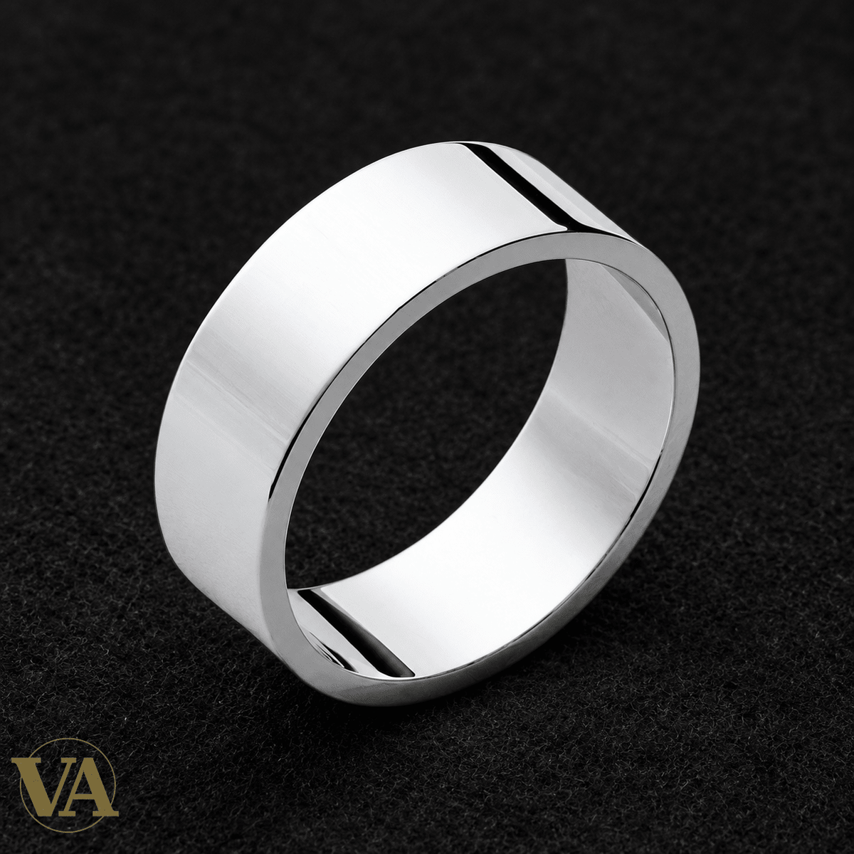 Anneau homme argent 925 rhodié — Ruban plat poli - Argent 925 - Vindicta