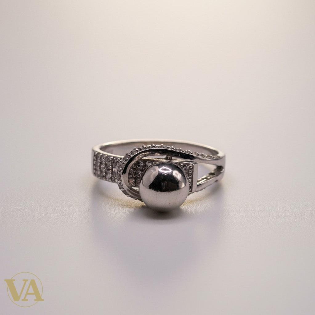 Bague Femme Argent 925 Boule Oxydes de Zirconium - Design Moderne-Vindicta : Bijoux Argent 925 Massif, Luxe et Héritage