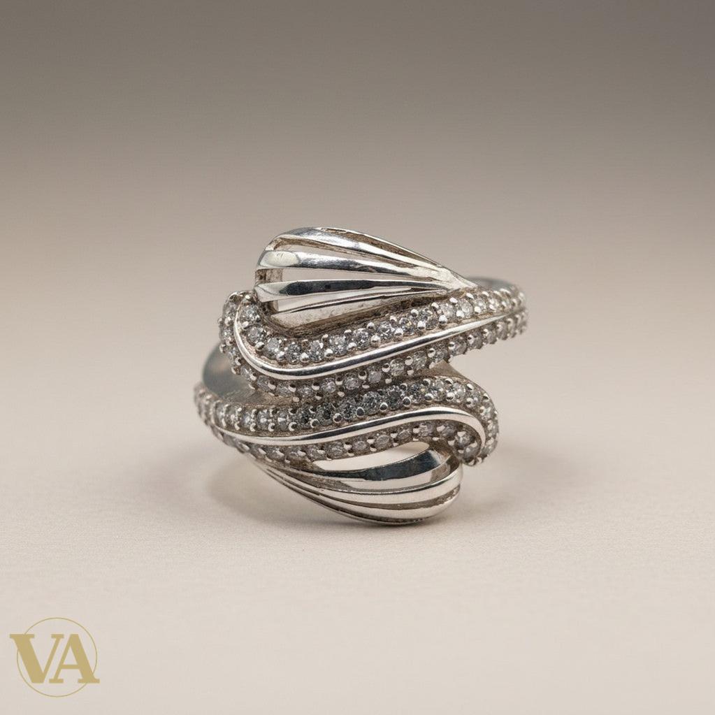 Bague femme Argent 925 Massif Zirconium Design Enroulé | Bijoux Vindicta