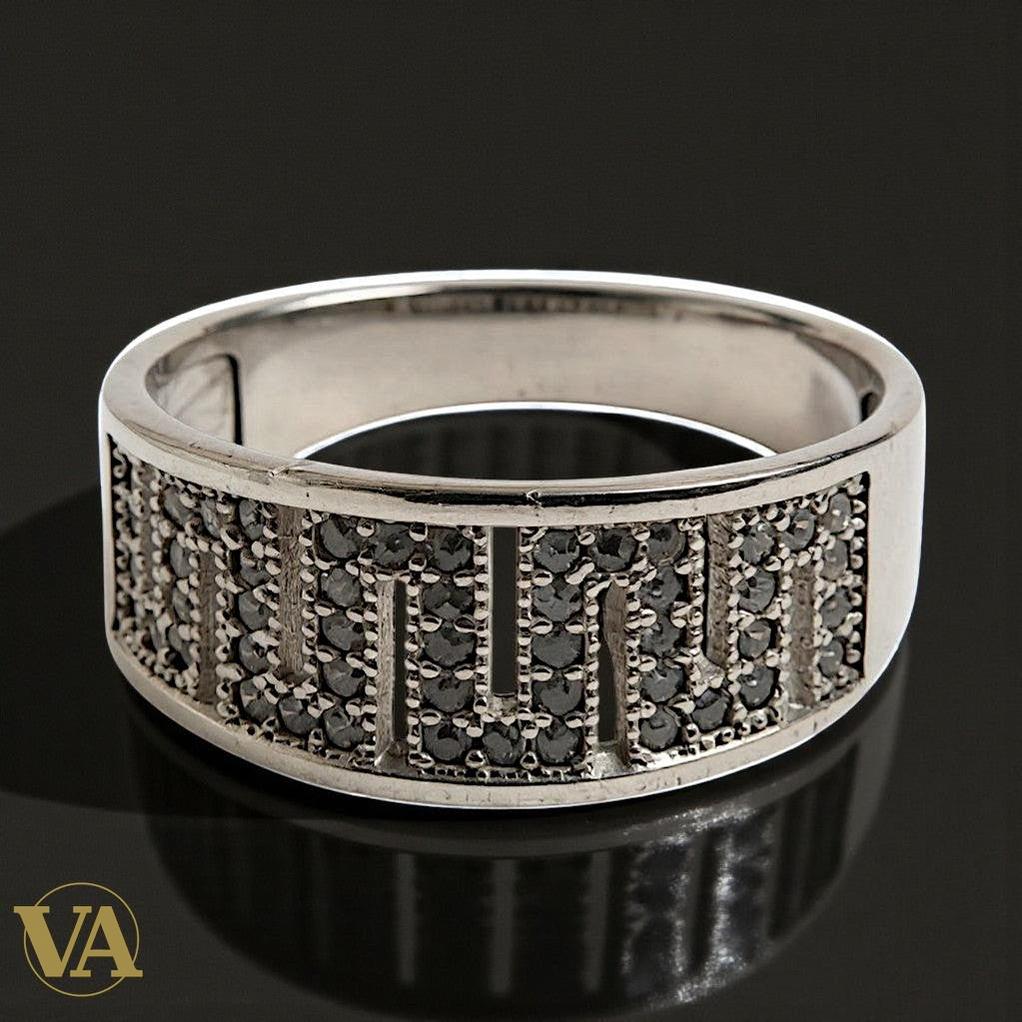 Bague femme argent 925 – Design géométrique serti de marcassites – Élégance contemporaine
