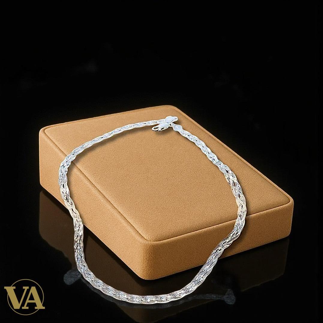 Collier tressé en argent 925 – Fabrication italienne