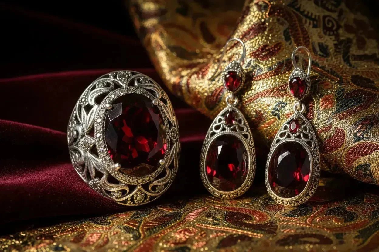 Grenat : Pierre Royale de l'Orient et Symbole de Passion - Vindicta : Bijoux Argent 925 Massif, Luxe et Héritage