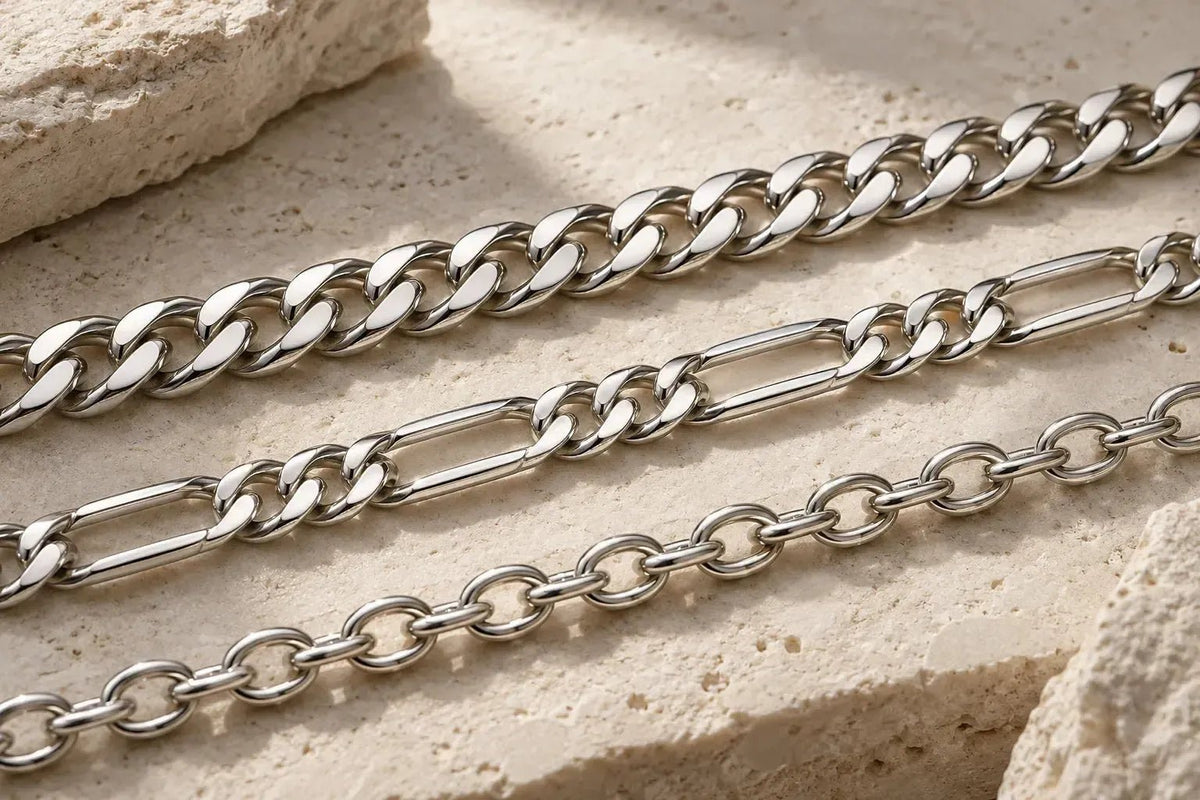 Types de Mailles de Chaîne Homme : Gourmette, Figaro, Forçat et Plus - Vindicta - Bijoux Argent 925 Luxe et Héritage
