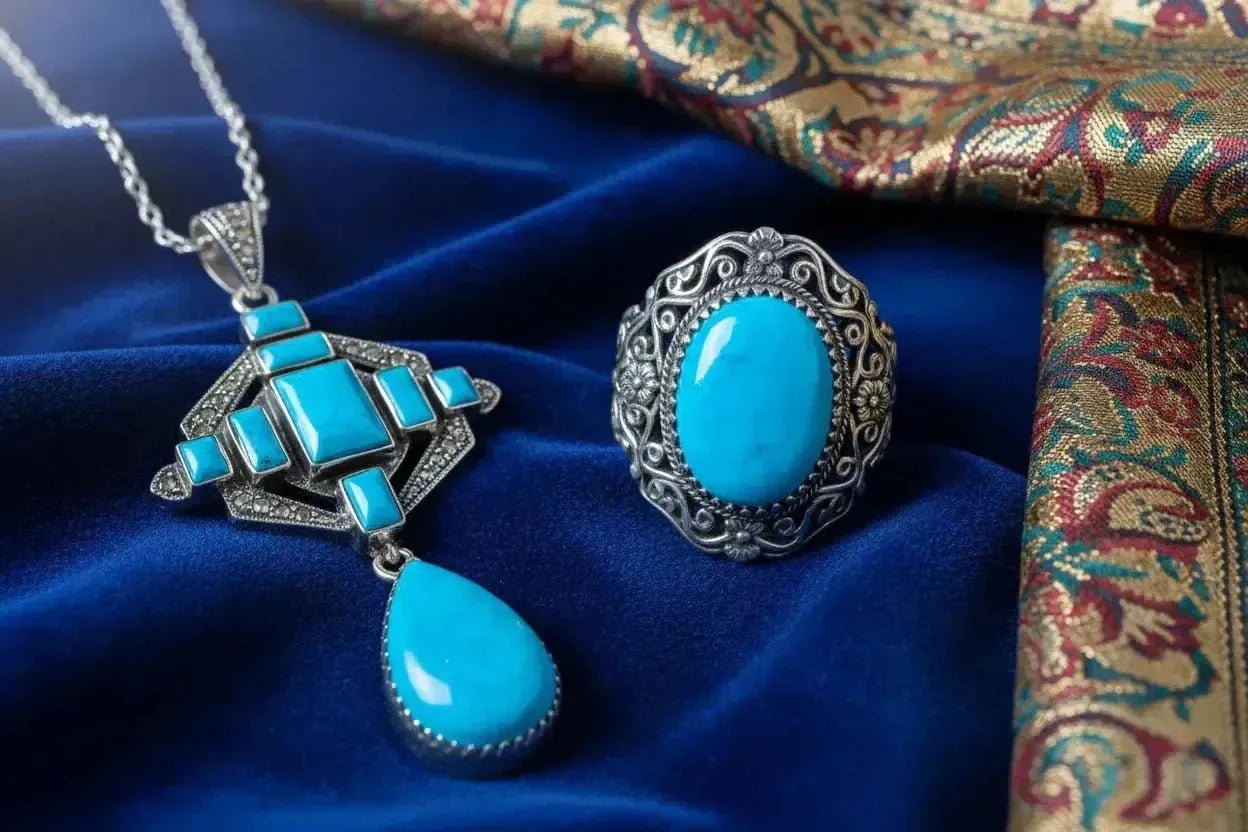 Turquoise Persane : Pierre Sacrée de Protection et Sagesse - Vindicta : Bijoux Argent 925 Massif, Luxe et Héritage