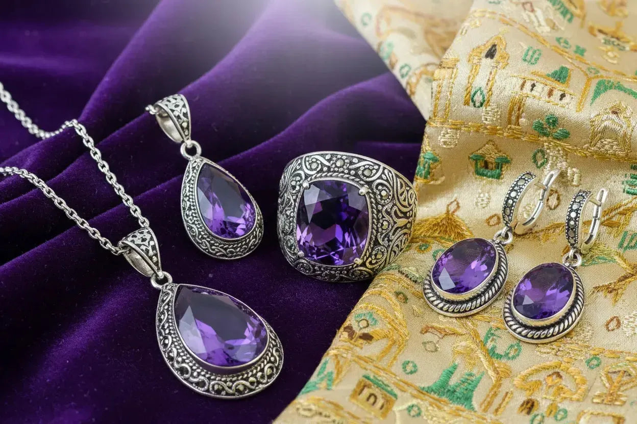 Améthyste : Violet Royal et Spiritualité Orientale-Vindicta : Bijoux Argent 925 Massif, Luxe et Héritage