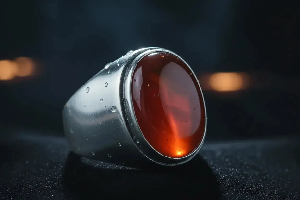 Bague Homme Cornaline Argent 925 — Pierre de Feu et de Courage-Vindicta : Bijoux Argent 925 Massif, Luxe et Héritage