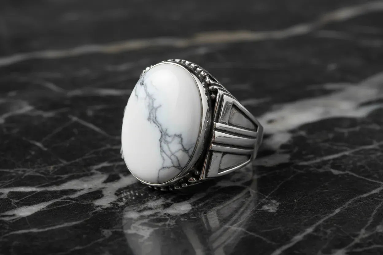 Howlite : La Pierre Blanche qui Apaise l'Esprit-Vindicta : Bijoux Argent 925 Massif, Luxe et Héritage