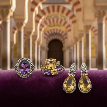 Améthyste et Citrine : Pierres Cordoue Argent 925