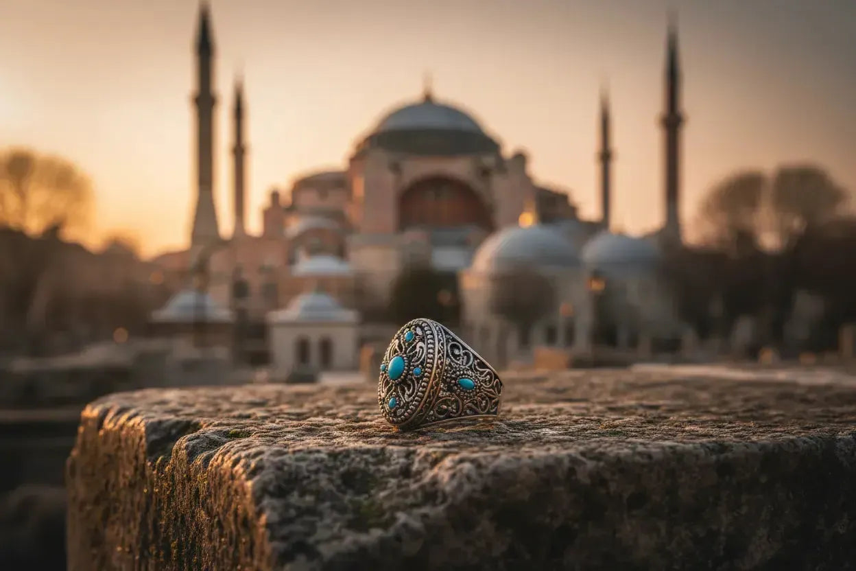 La Chevalière dans l'Empire Ottoman : Pouvoir, Foi et Héritage Impérial-Vindicta : Bijoux Argent 925 Massif, Luxe et Héritage