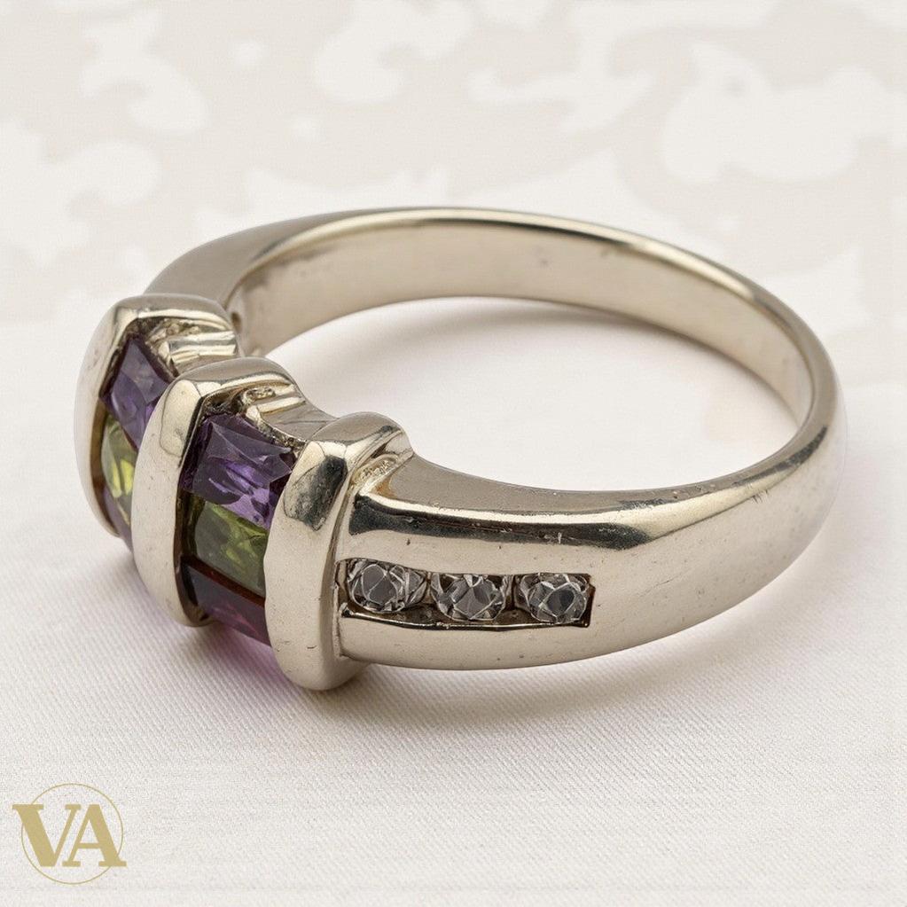 Bague femme Multicolore Argent 925 – Pierres facettées