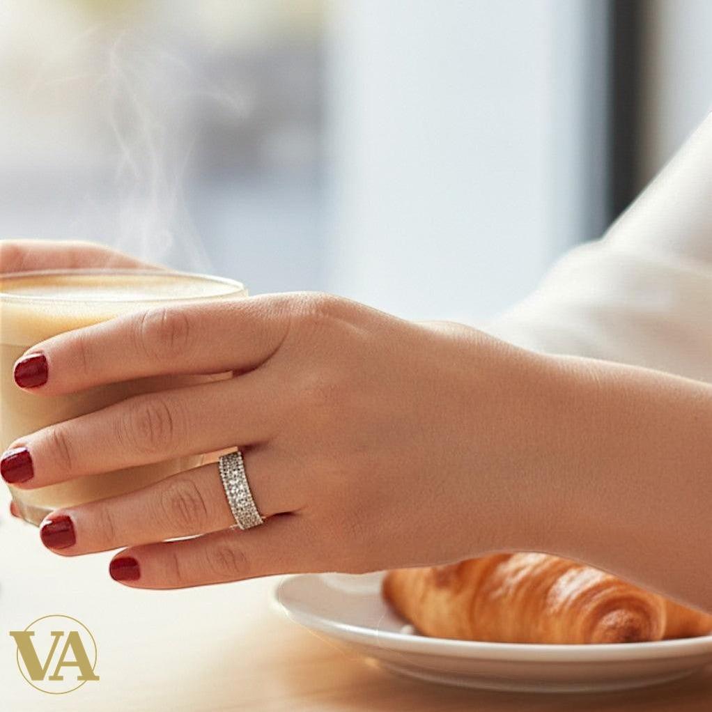Bague Argent 925 Alliance Pavée Zircons