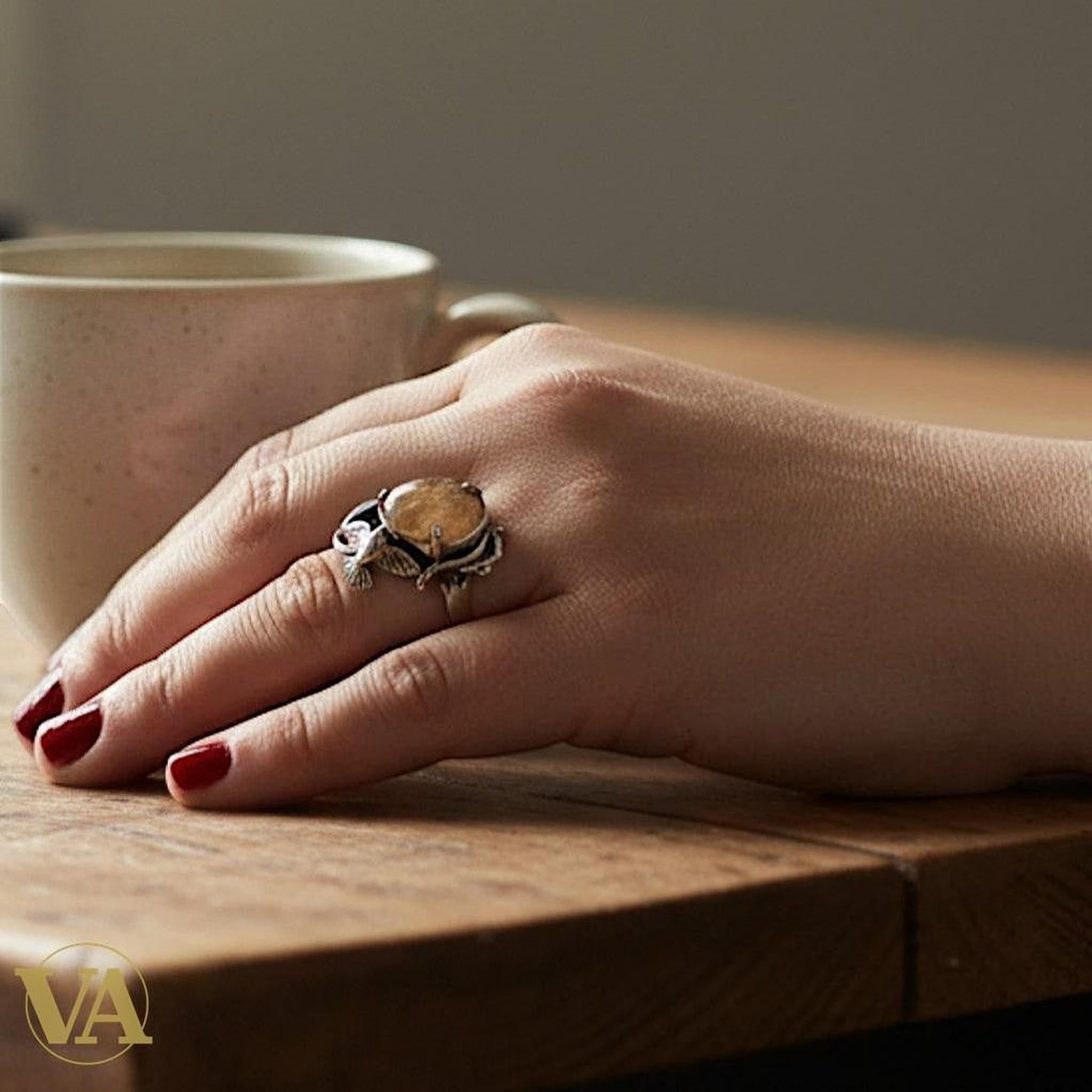 Bague Femme Argent 925 & Quartz Rutile doré.-Vindicta : Bijoux Argent 925 Massif, Luxe et Héritage