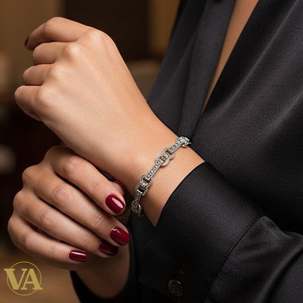 Bracelet Femme en Argent 925 et Marcassite | Bijoux Vindicta