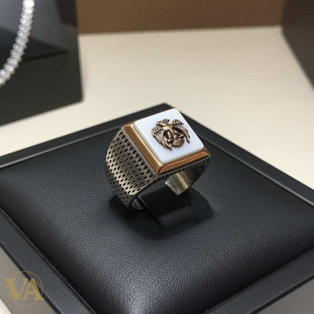 Bague homme argent 925 sceau aigle carré-Vindicta : Bijoux Argent 925 Massif, Luxe et Héritage