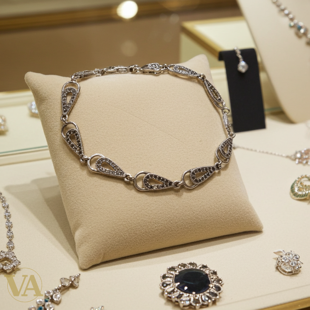 Bracelet Femme argent 925 & marcassite-Vindicta : Bijoux Argent 925 Massif, Luxe et Héritage