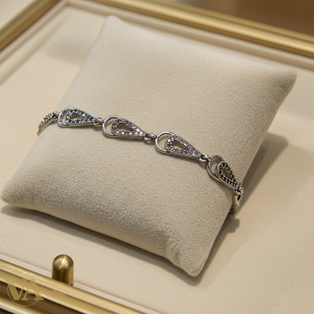 Bracelet Femme argent 925 & marcassite-Vindicta : Bijoux Argent 925 Massif, Luxe et Héritage