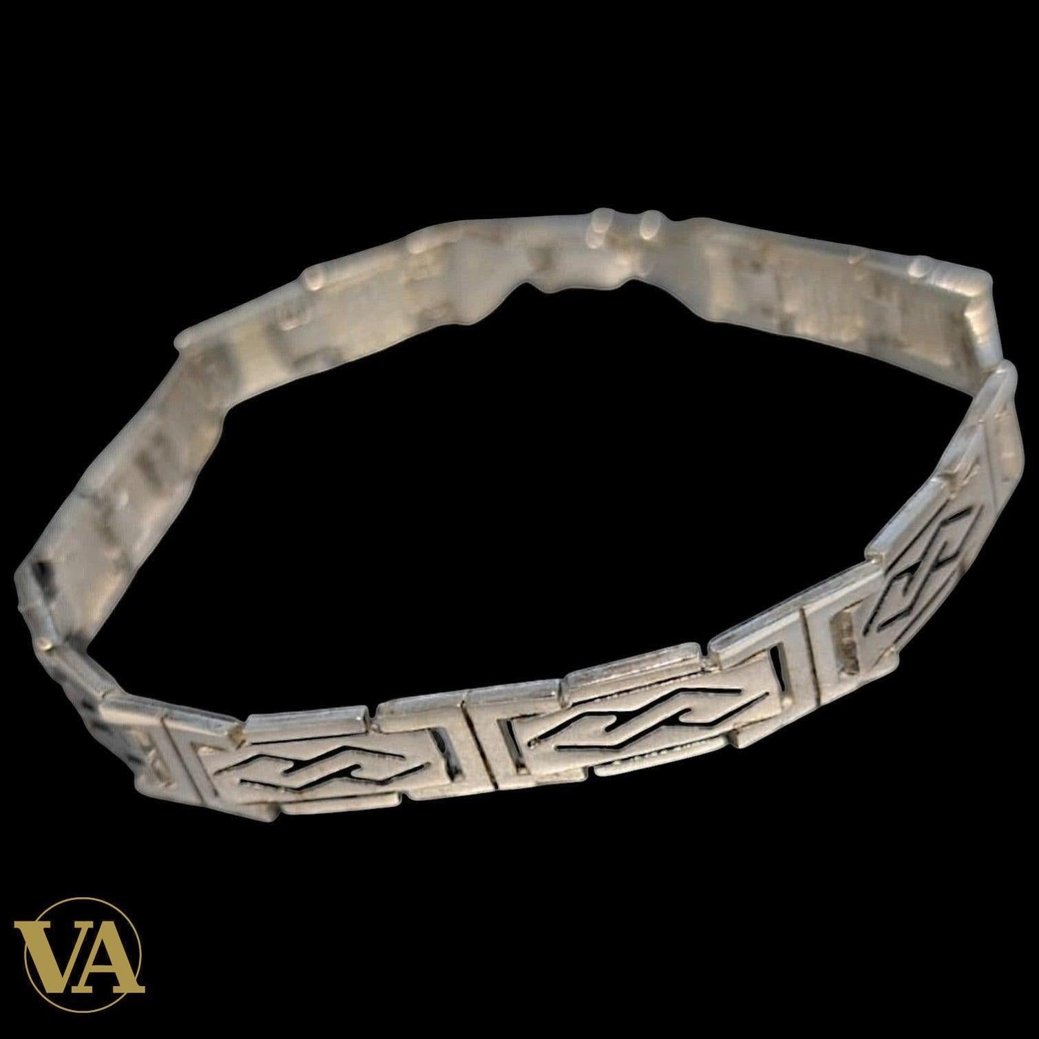 Bracelet Homme Argent 925 – Maillons Graphiques 8 mm | Bijoux Vindicta