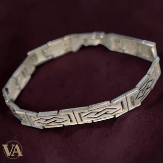 Bracelet Homme Argent 925 – Maillons Graphiques 8 mm