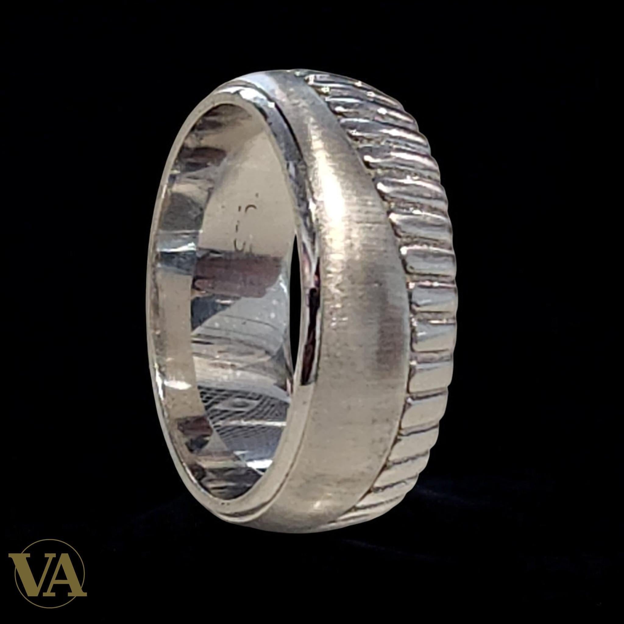 Anneau Homme Argent 925 – Brossé Bord Poli | Bijoux Vindicta
