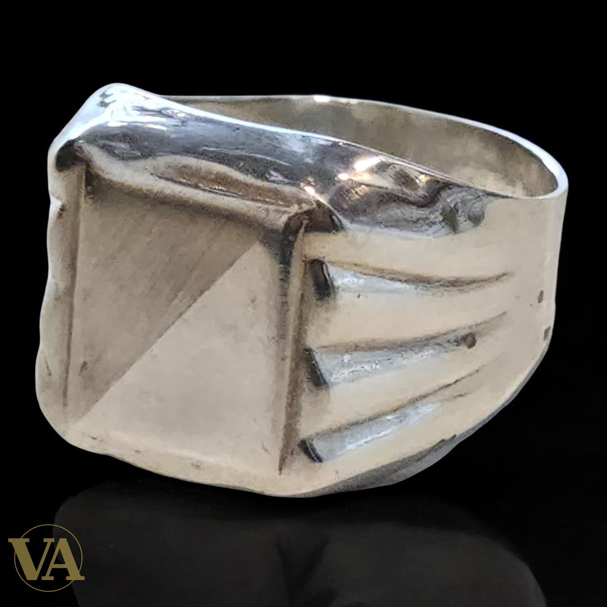 Chevalière Homme Argent 925 – Design Pyramide