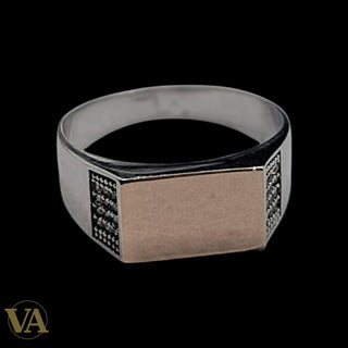 Chevalière Homme Argent 925 Plaqué Or Rose