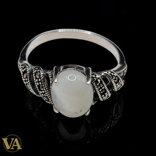 Bague femme Pierre de Lune & Marcassite