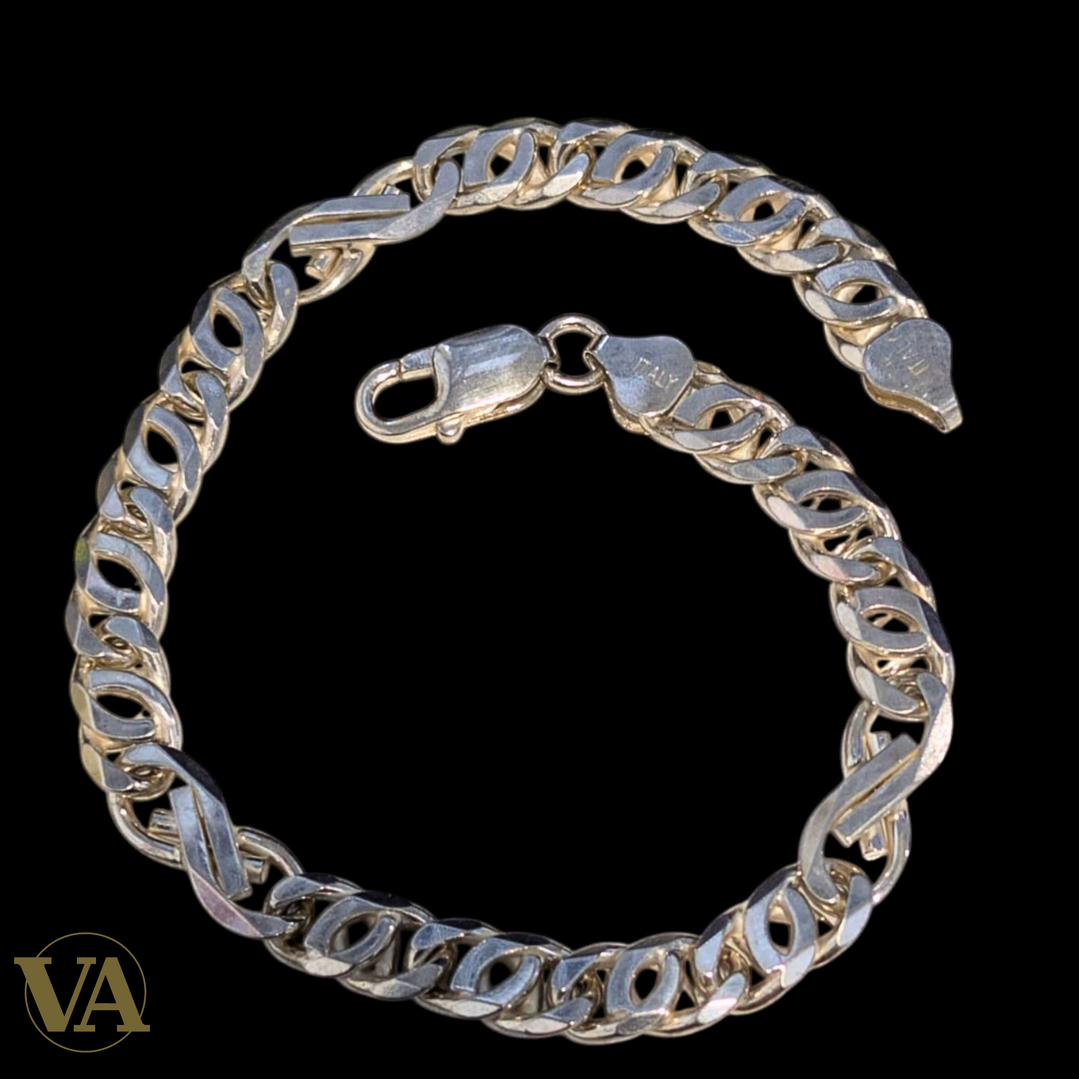 Bracelet Homme Argent 925 Massif – Maille Marine 24cm