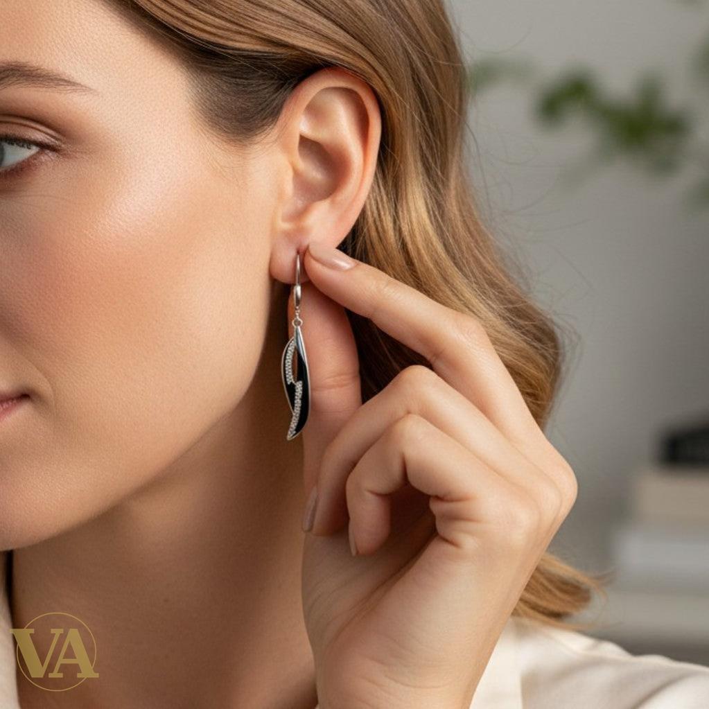 Boucles d'Oreilles Femme Pendantes Argent 925 – Oxyde de Zirconium | Bijoux Vindicta