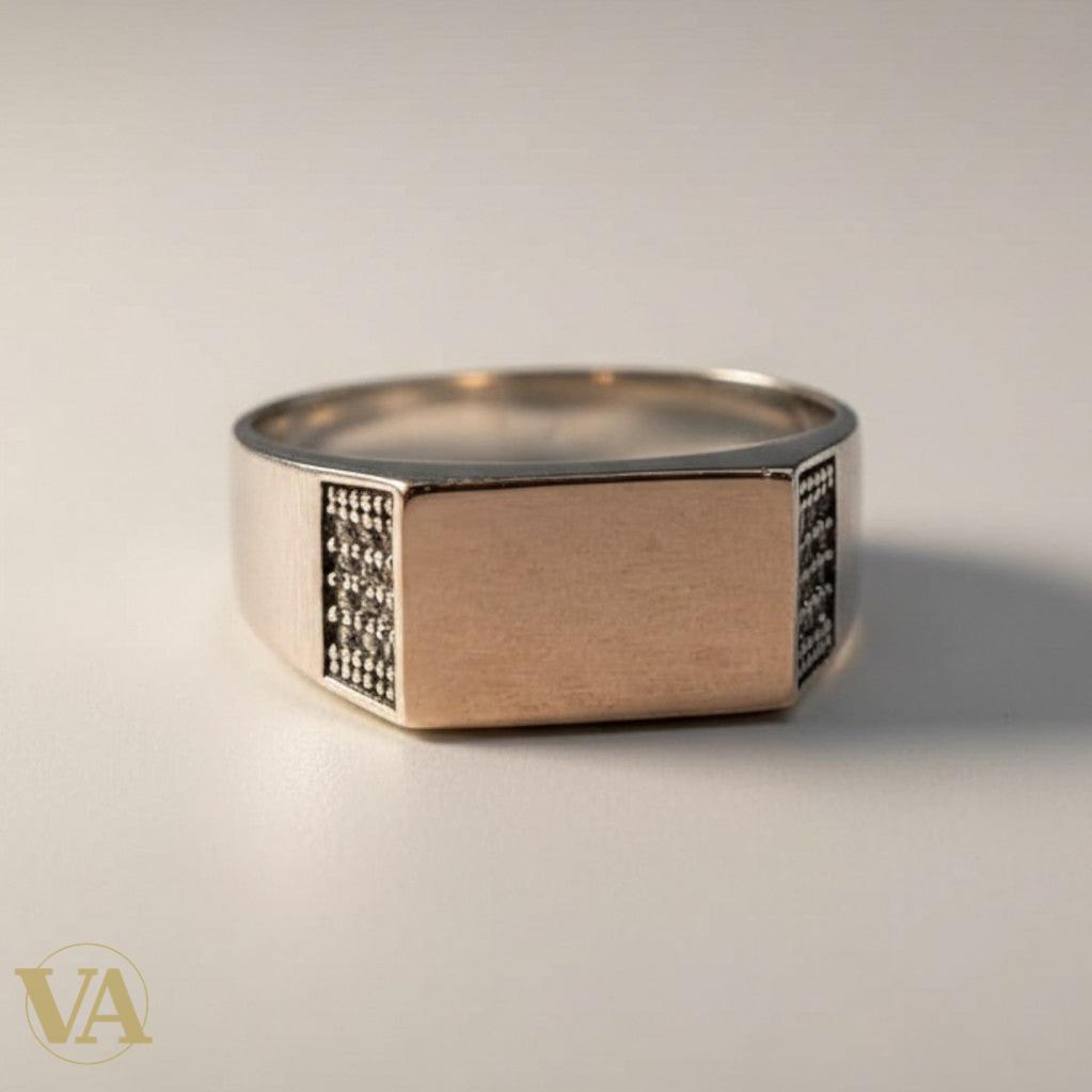 Chevalière Homme Argent 925 Plaqué Or Rose | Bijoux Vindicta