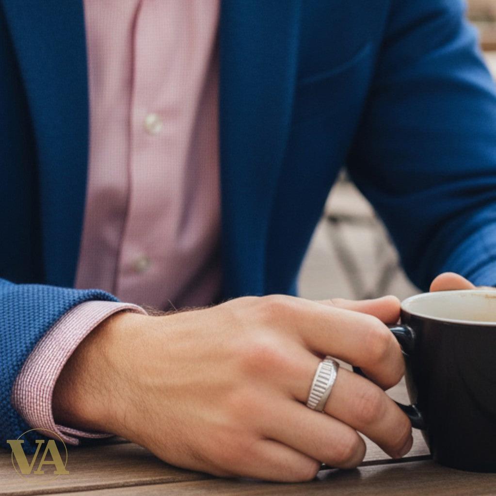 Anneau Homme Argent 925 – Brossé Bord Poli