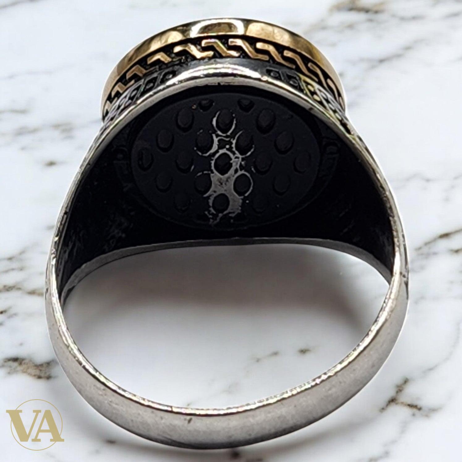 Bague homme argent 925 avec onyx noir